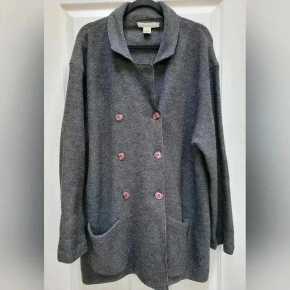 TWEEDS Vintage 100% Wool Womens Button Up Jacket Size Large Gray - Picture 1 of 3